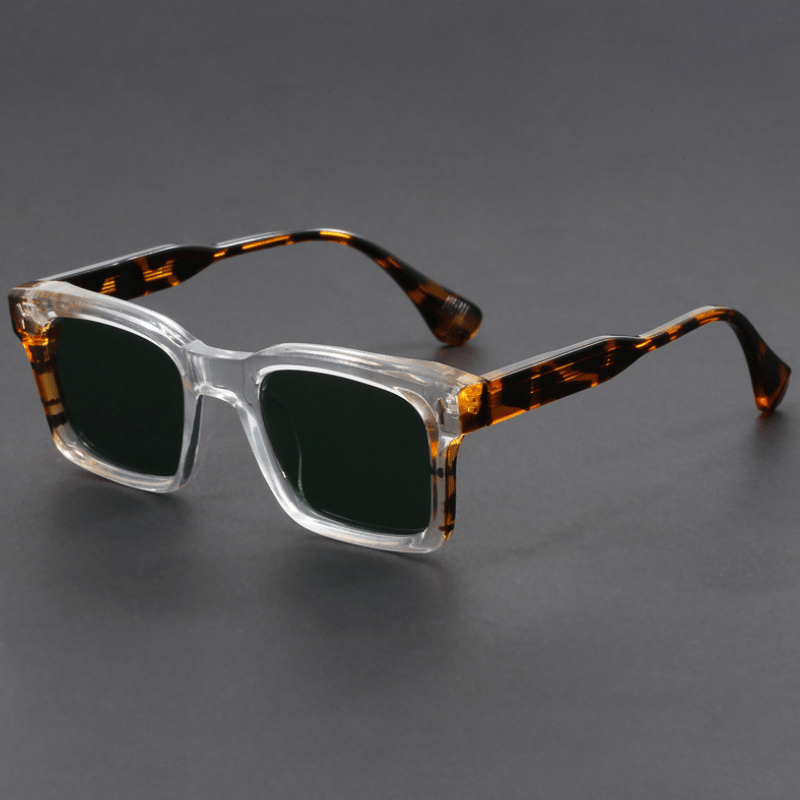 Lunettes de Soleil Carrées pour Homme avec Monture en Acétate et Verres de Protection UV400