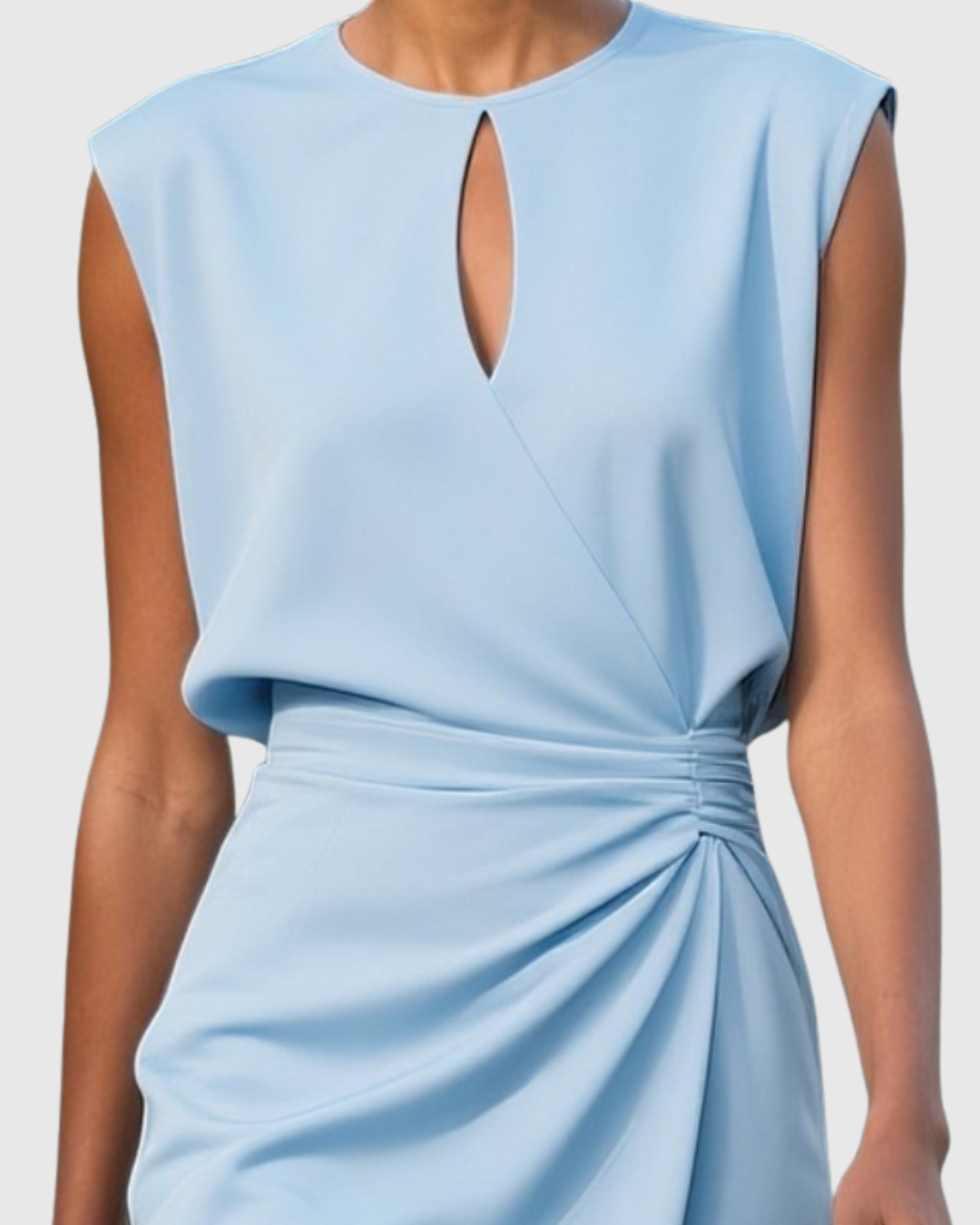 Robe midi ajustée | robe sans manches pour événements