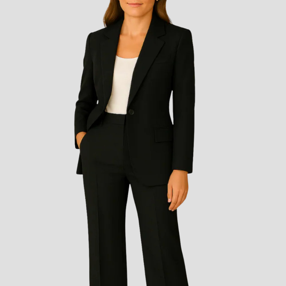 Blazer dal Taglio Dritto da Donna con Rever a Lancia e Chiusura con Bottone Singolo