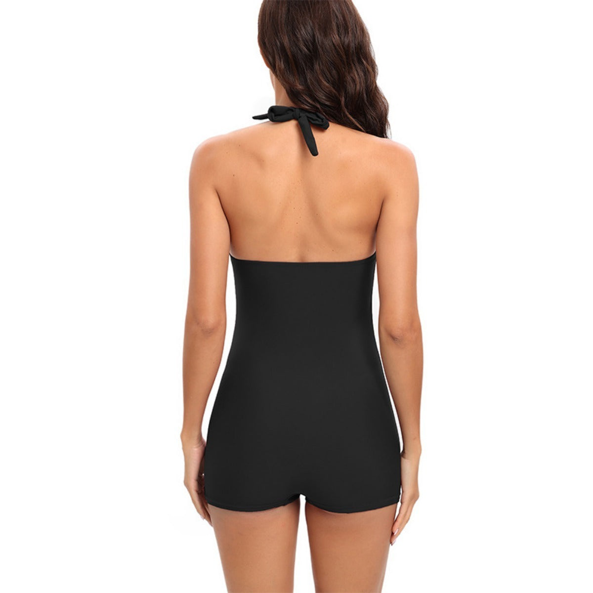 Costume da bagno intero da donna - design sportivo con pantaloncino - spiaggia