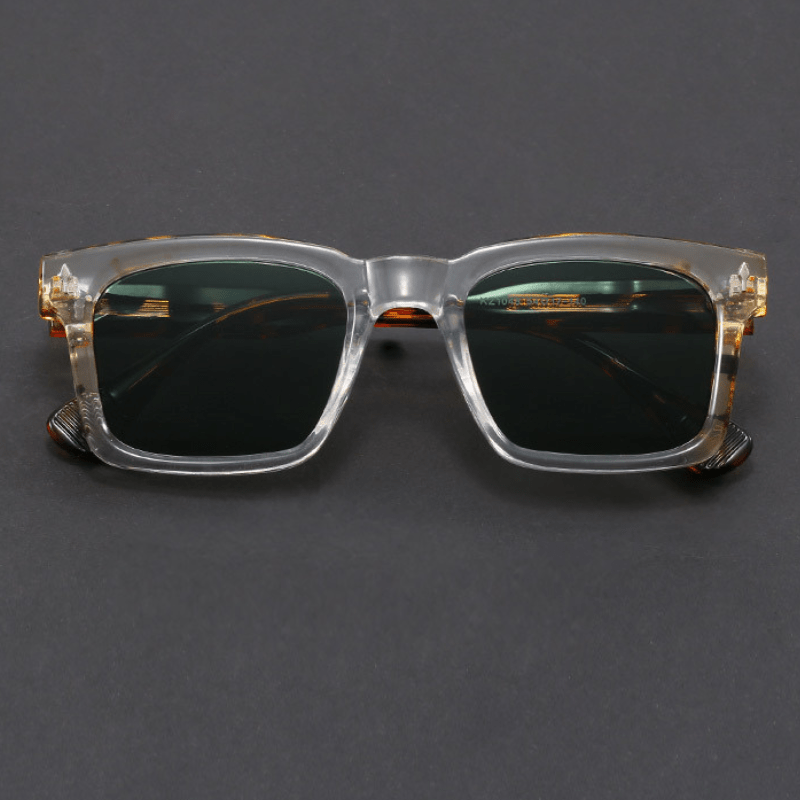 Gafas de Sol Cuadradas para Hombre con Montura de Acetato y Lentes de Protección UV400