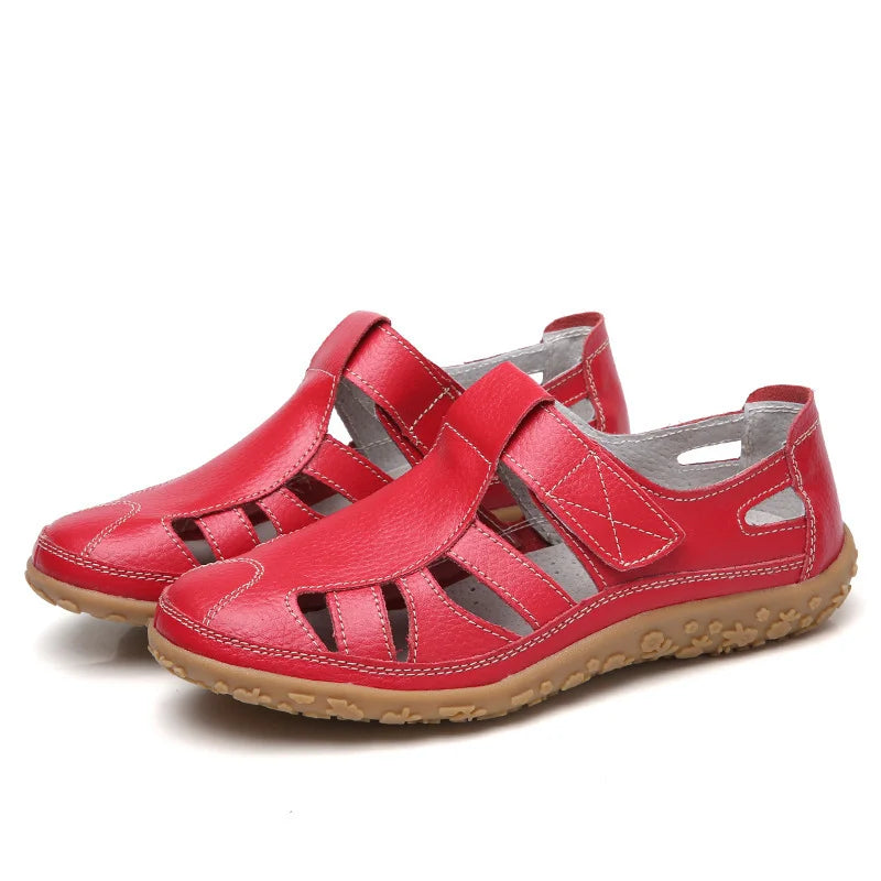 Sandalias romanas de mujer — cuero con suela de goma — uso diario [60 characters]