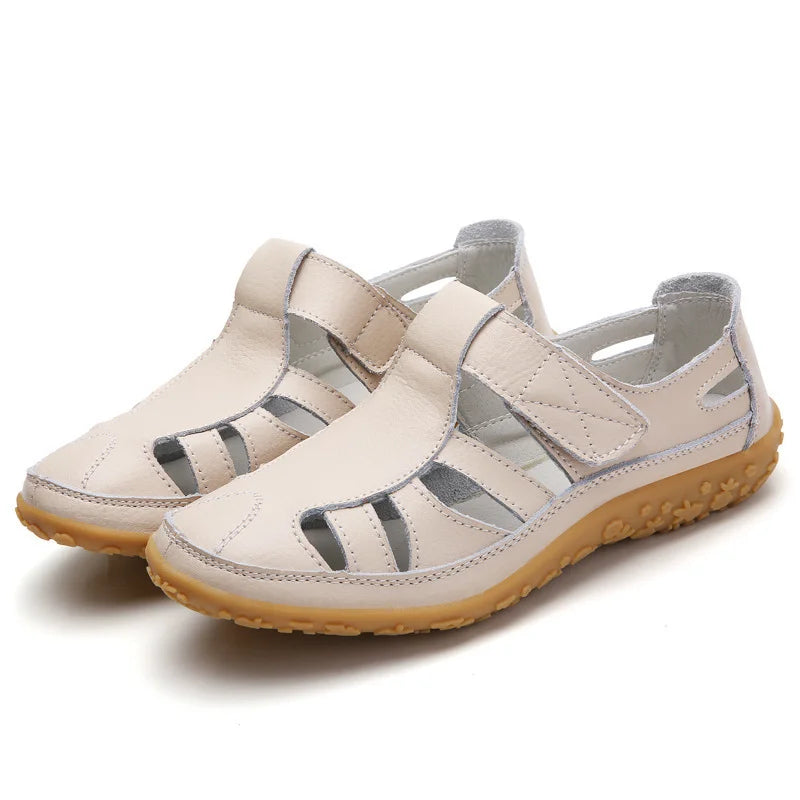 Sandalias romanas de mujer — cuero con suela de goma — uso diario [60 characters]