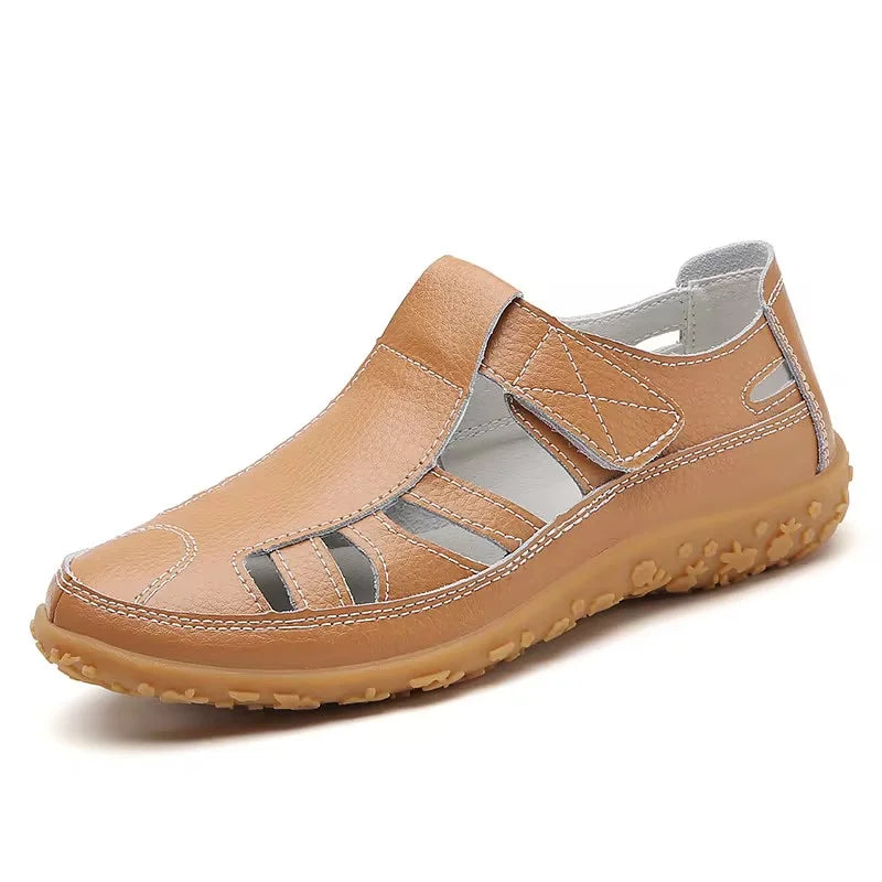 Sandalias romanas de mujer — cuero con suela de goma — uso diario [60 characters]