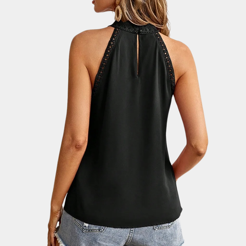 Halter blouse with lace detail | sleeveless top for daily use