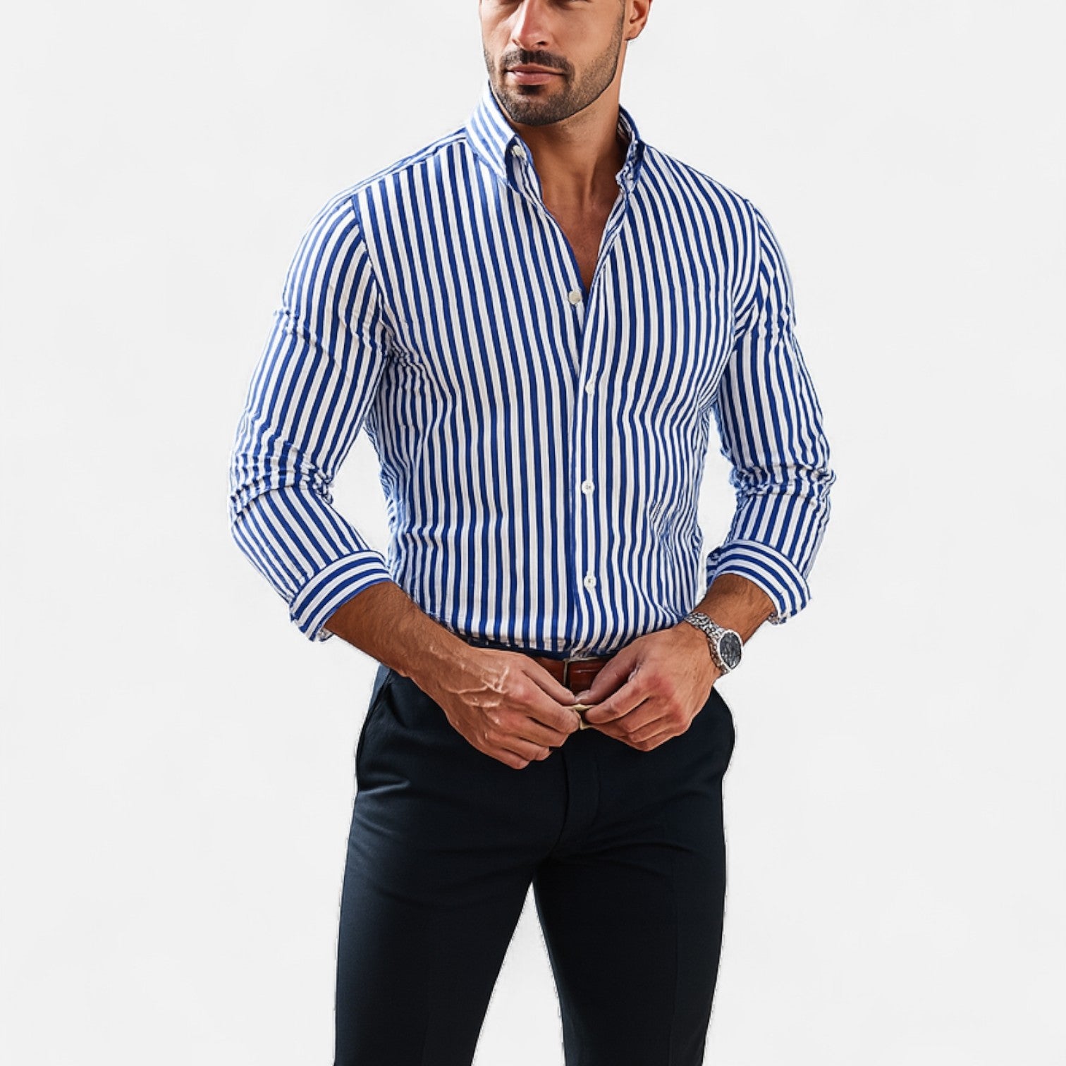 Eliaro Moda | Chemise à Rayures pour Homme – Design Classique avec Motif Intemporel et Coupe Raffinée
