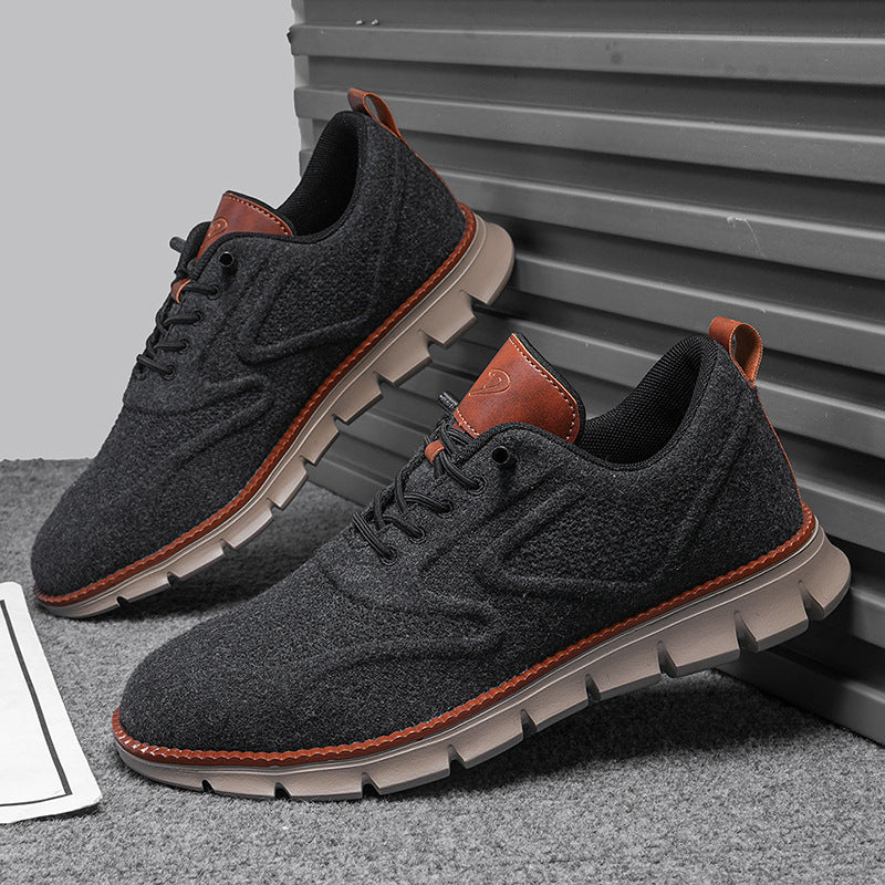 Chaussures Oxford en cuir synthétique avec semelle en caoutchouc et fermeture à lacets pour homme
