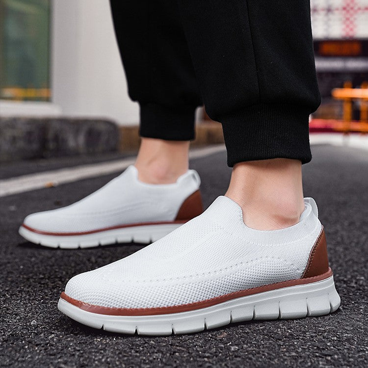 Sneakers Casual Slip-On in Mesh da Uomo con Suola in EVA e Tessuto Fly Knit