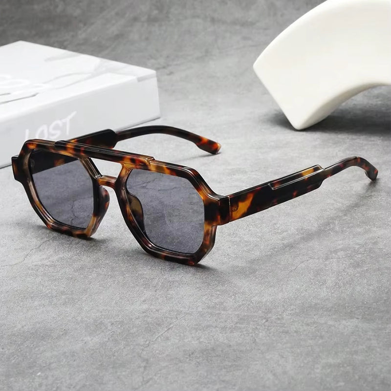 Lunettes de soleil géométriques Navigator à double pont avec protection UV400 unisexe