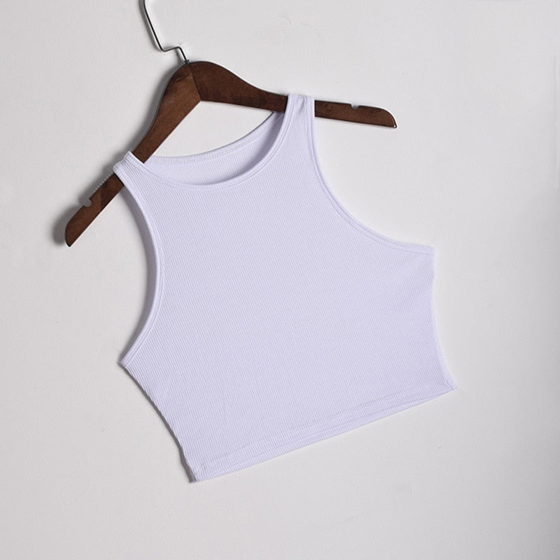 Crop top sans manches | blouse courte polyvalente pour l'été