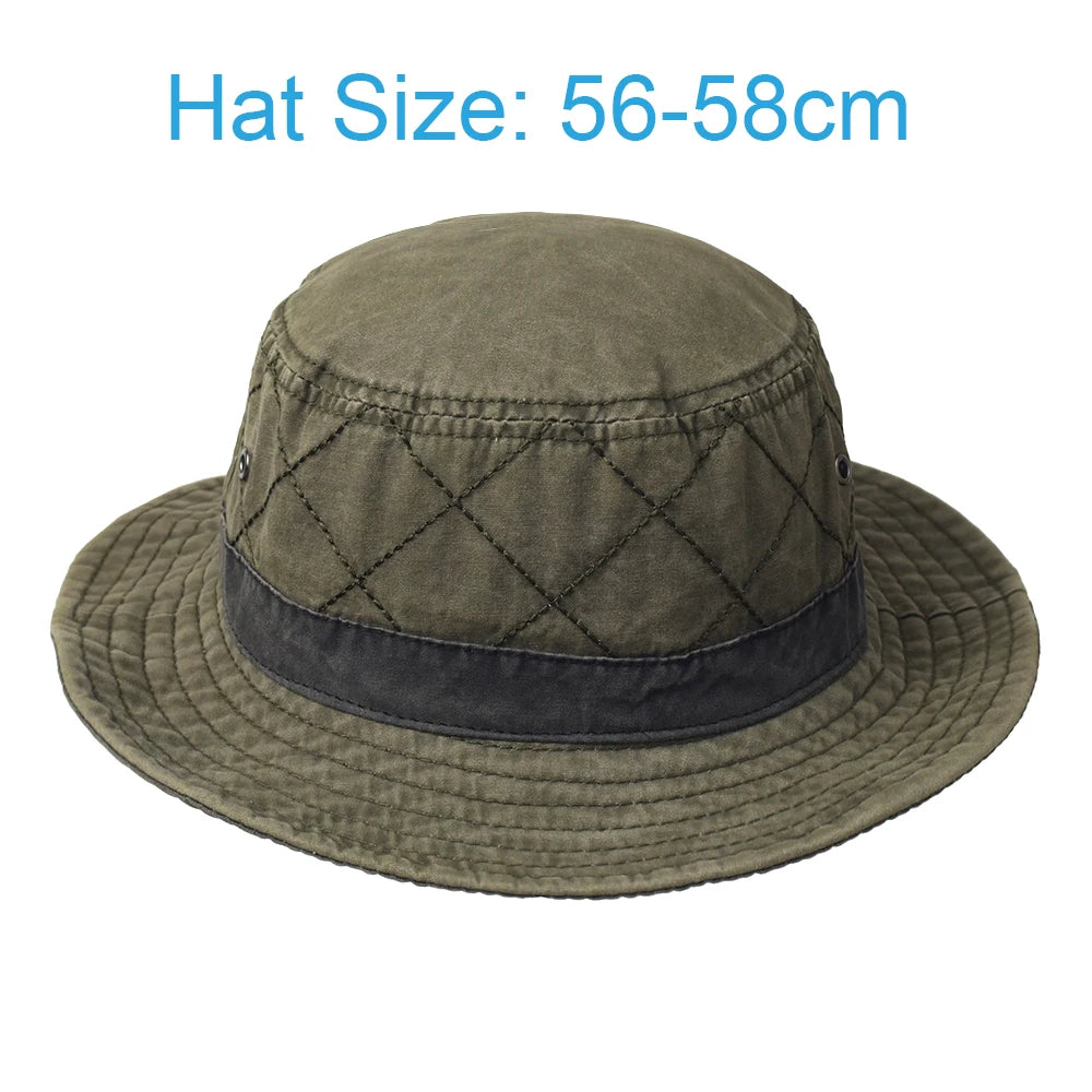 Pălărie tip bucket unisex din bumbac spălat, pentru pescuit și vânătoare, protecție solară