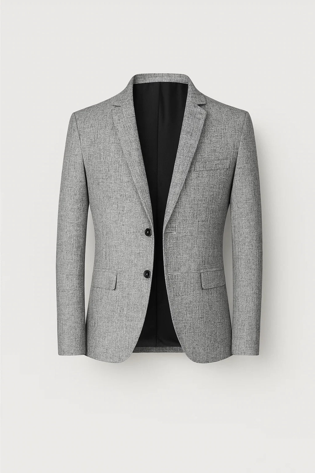 Blazer de homem casual de corte justo com lapela clássica e um botão