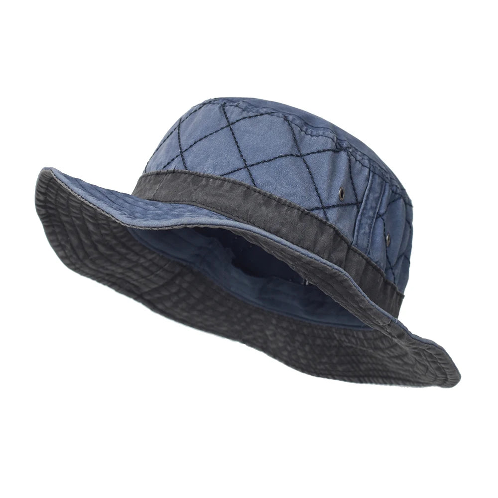 Pălărie tip bucket unisex din bumbac spălat, pentru pescuit și vânătoare, protecție solară