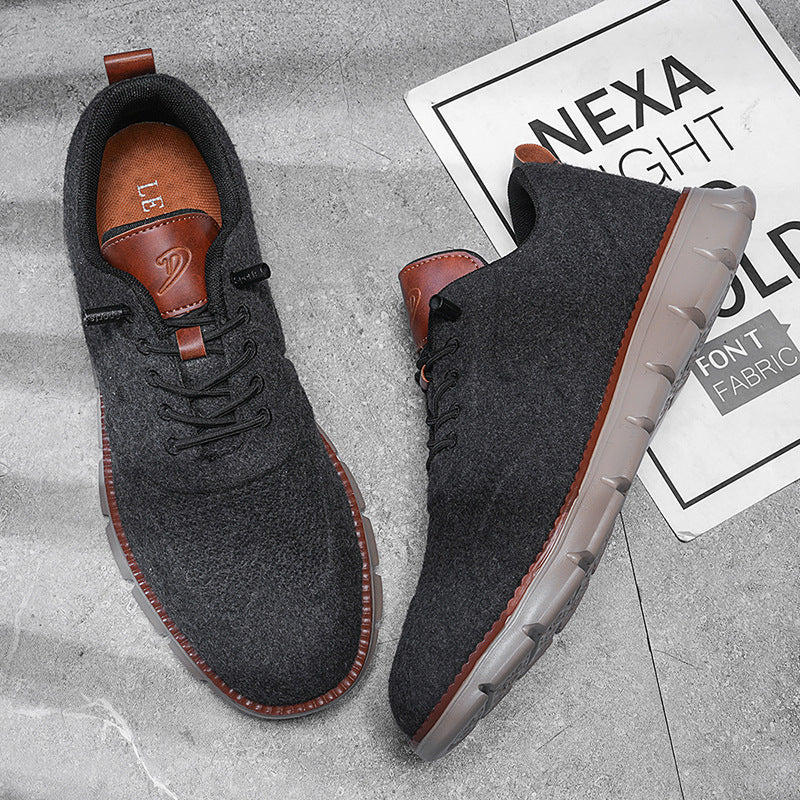 Chaussures Oxford en cuir synthétique avec semelle en caoutchouc et fermeture à lacets pour homme
