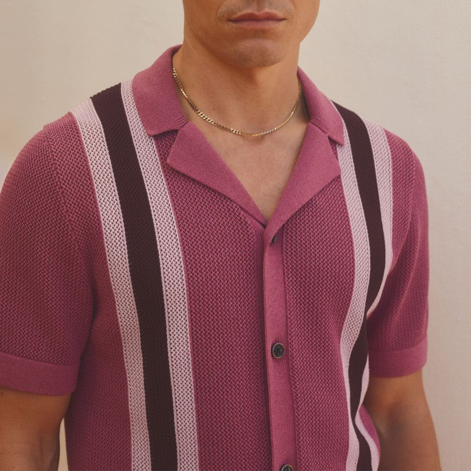 Polo de punto con rayas para hombre — vintage