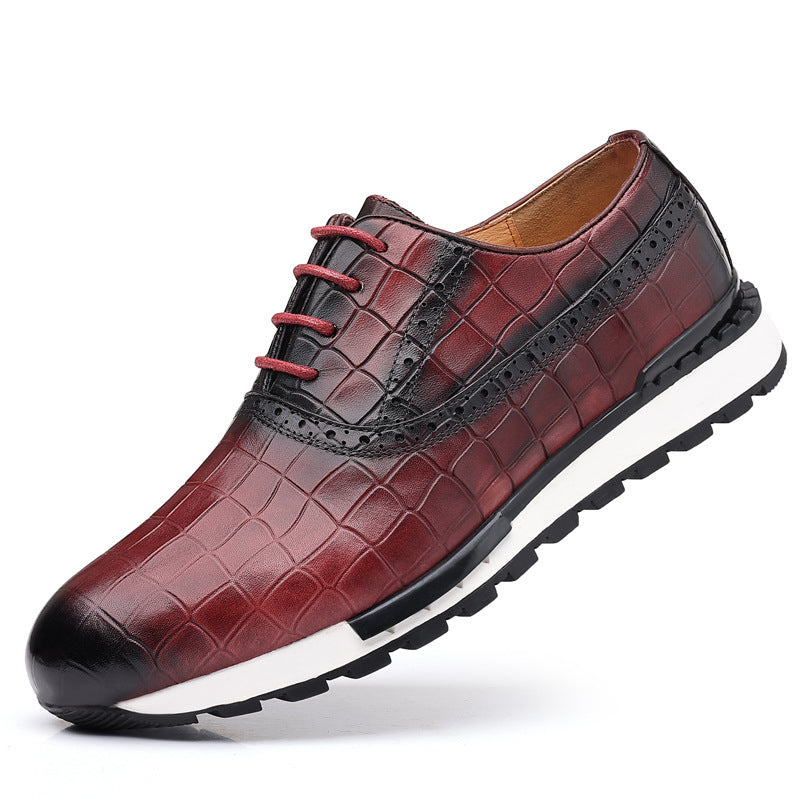 Zapatos Oxford de Cuero Genuino para Hombre con Suela de Goma y Cierre de Cordones