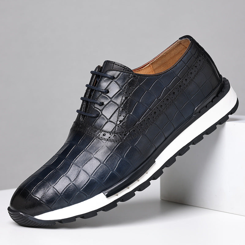Zapatos Oxford de Cuero Genuino para Hombre con Suela de Goma y Cierre de Cordones