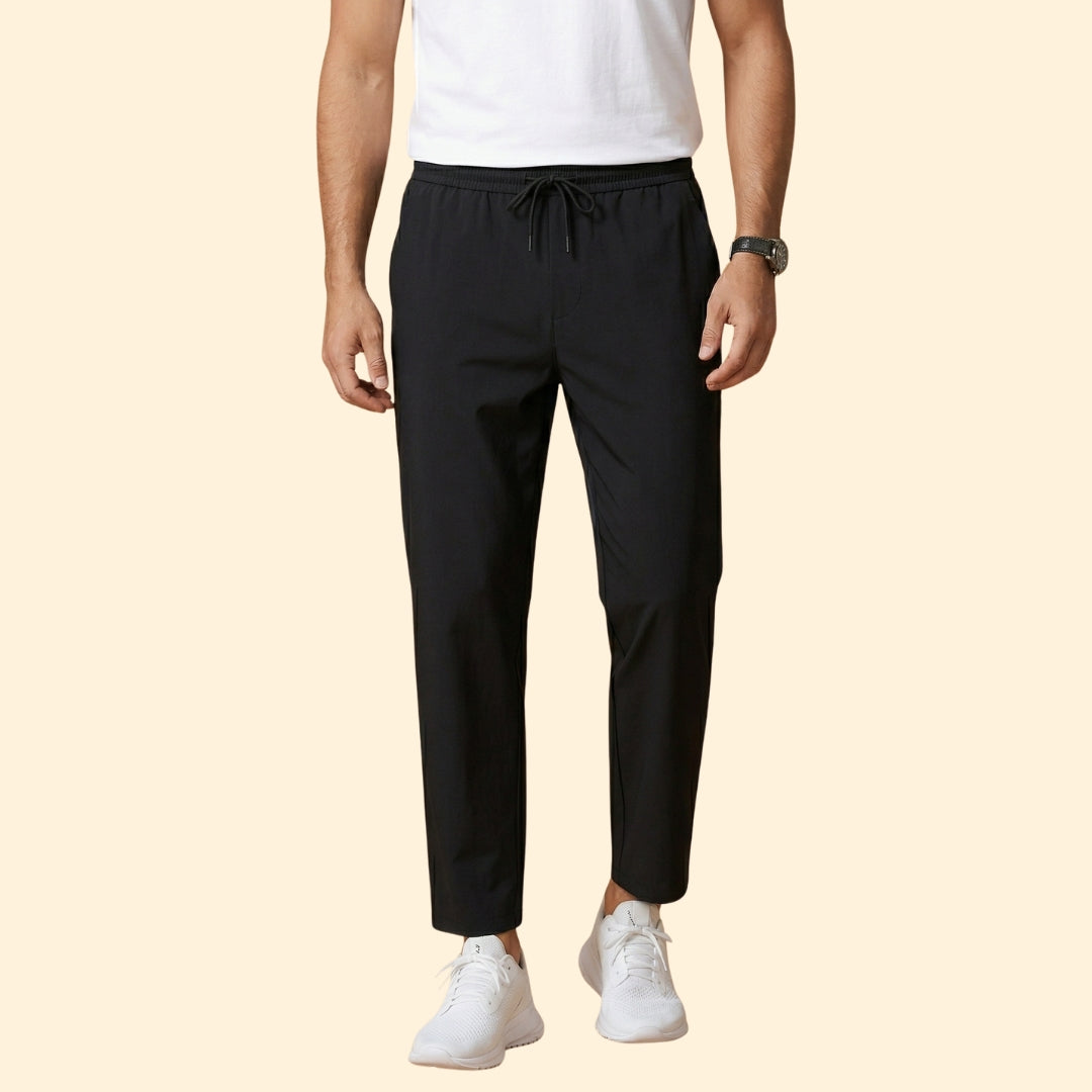 Pantalones de Vestir para Hombre con Cintura Elástica y Corte Tobillero