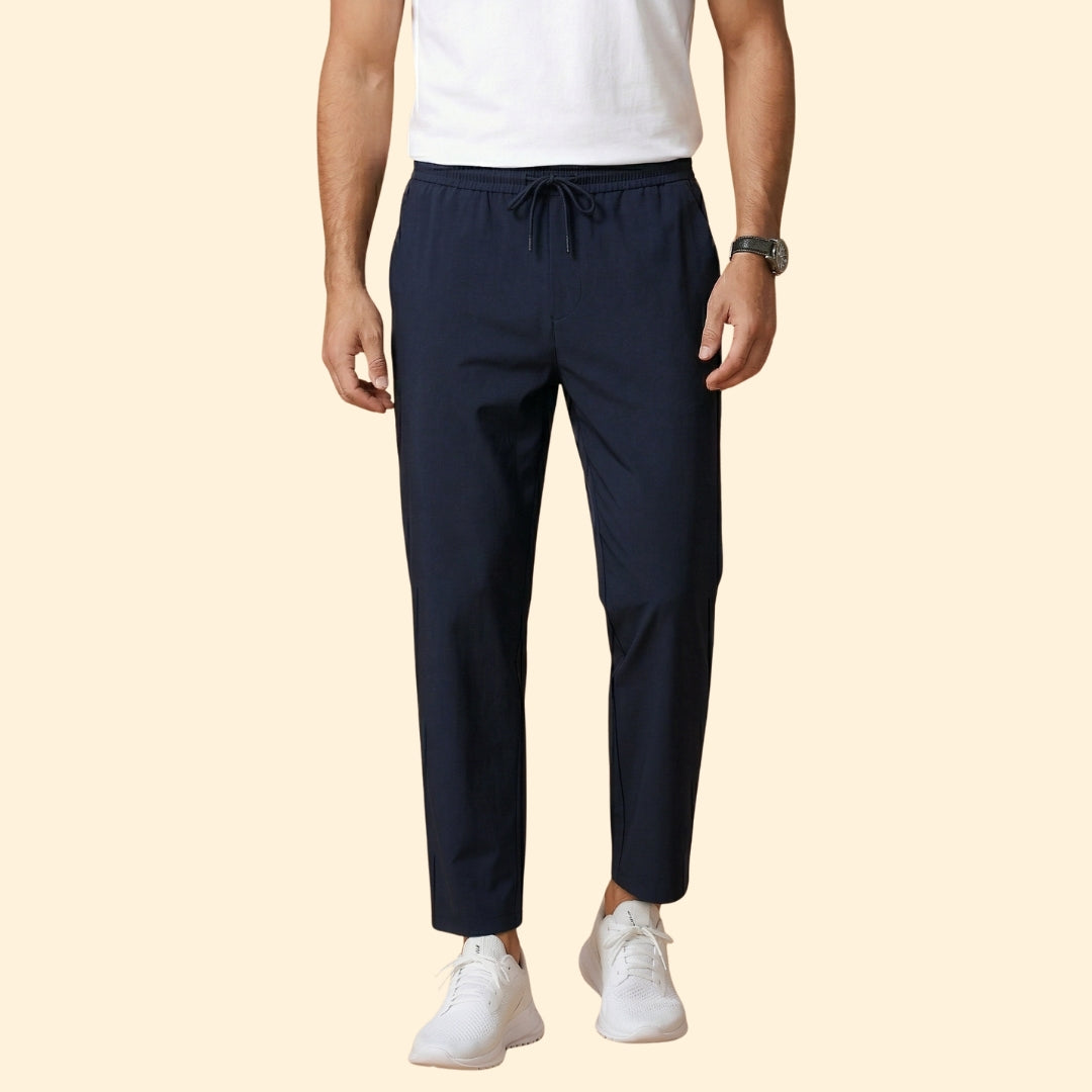 Pantalones de Vestir para Hombre con Cintura Elástica y Corte Tobillero