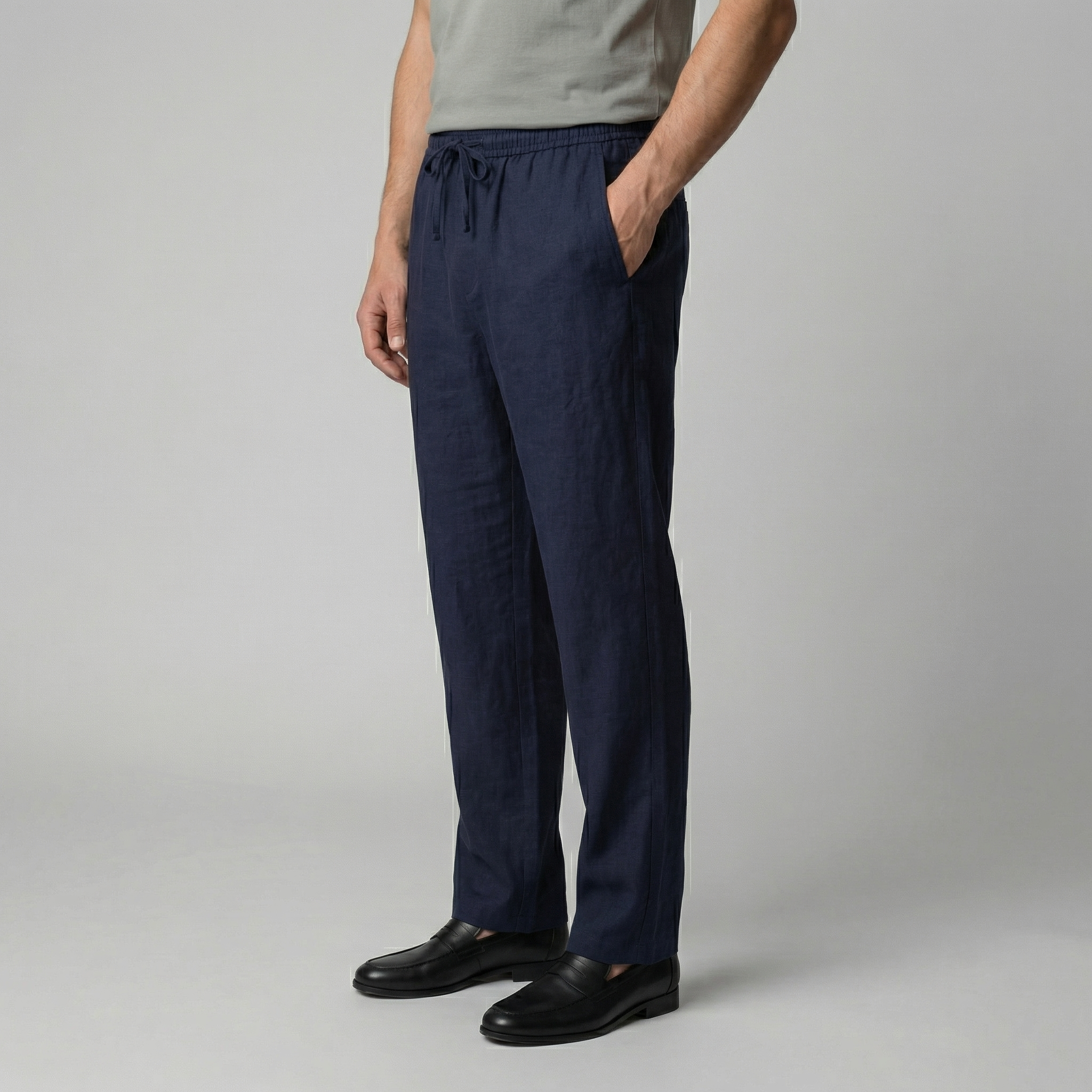 Pantalón lino hombre | ajuste entallado para playa