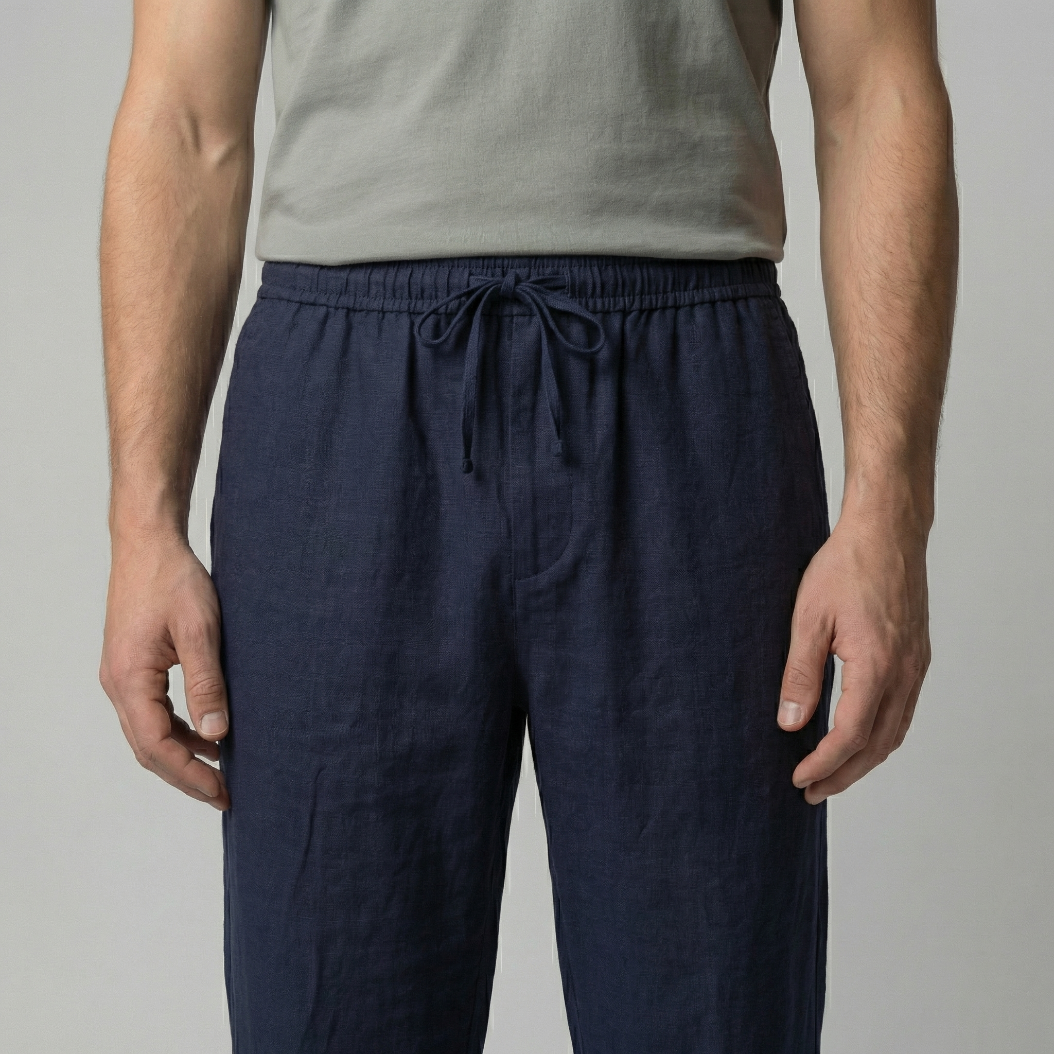 Pantalón lino hombre | ajuste entallado para playa