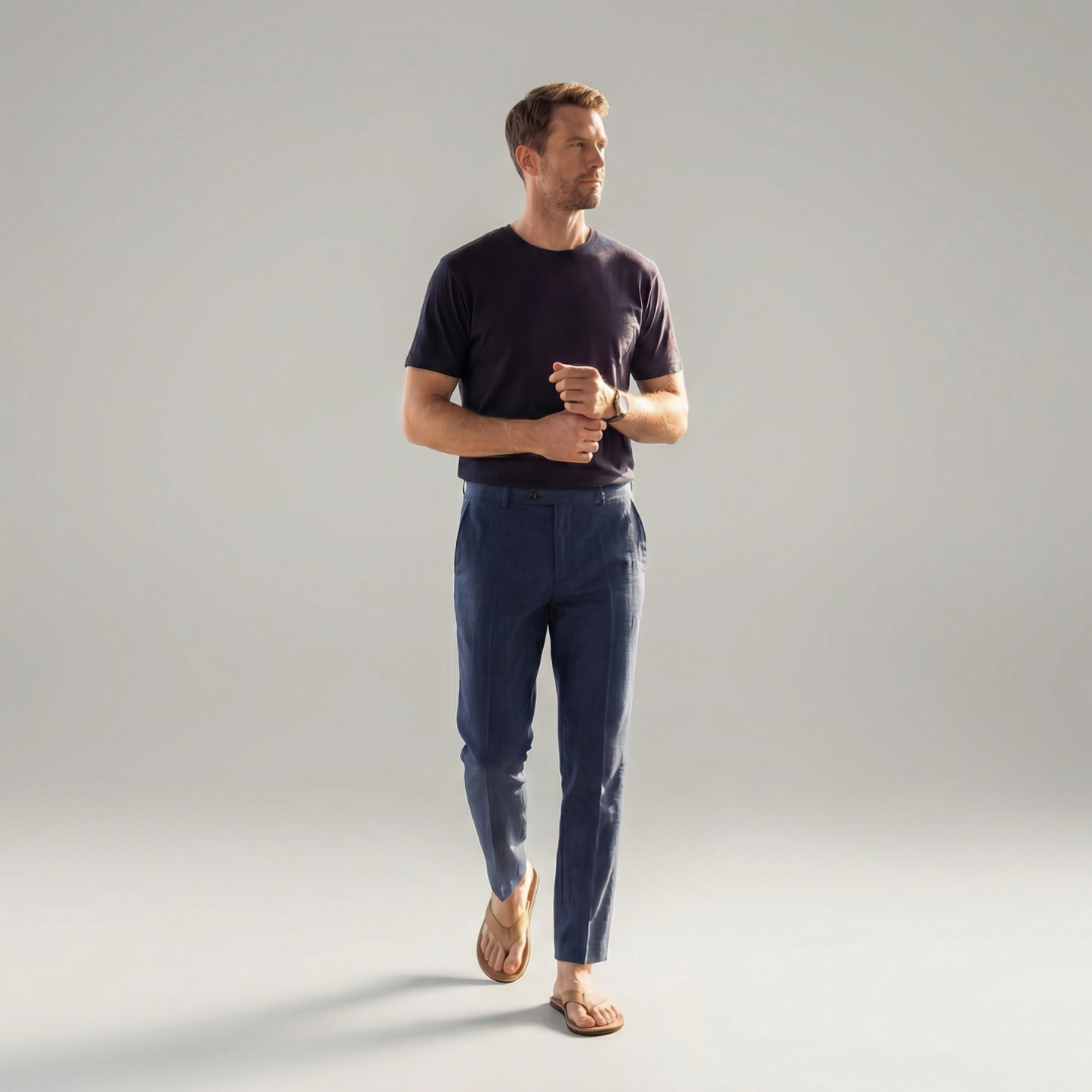 Pantalón de lino hombre | ajuste relajado para diario