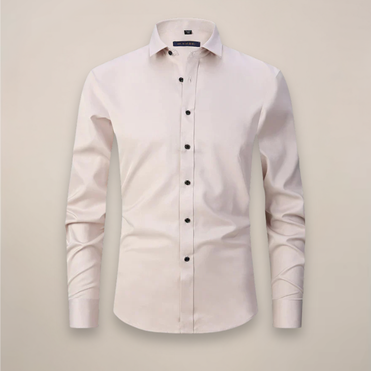 Camicia a maniche lunghe da uomo — taglio strutturato senza pieghe — formale