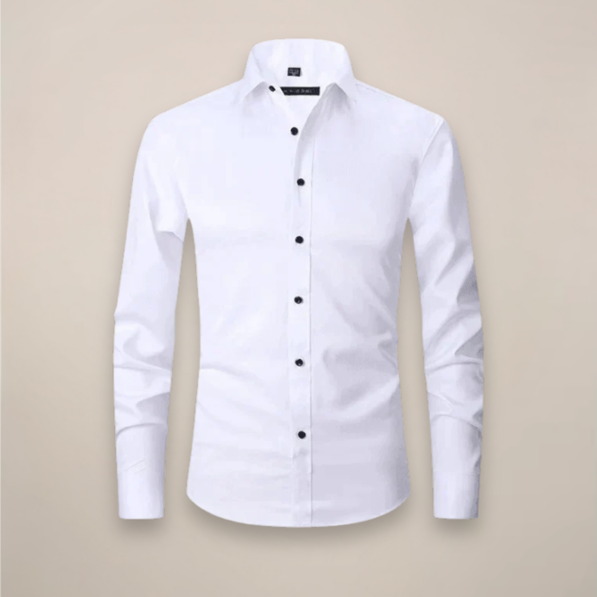 Camicia a maniche lunghe da uomo — taglio strutturato senza pieghe — formale