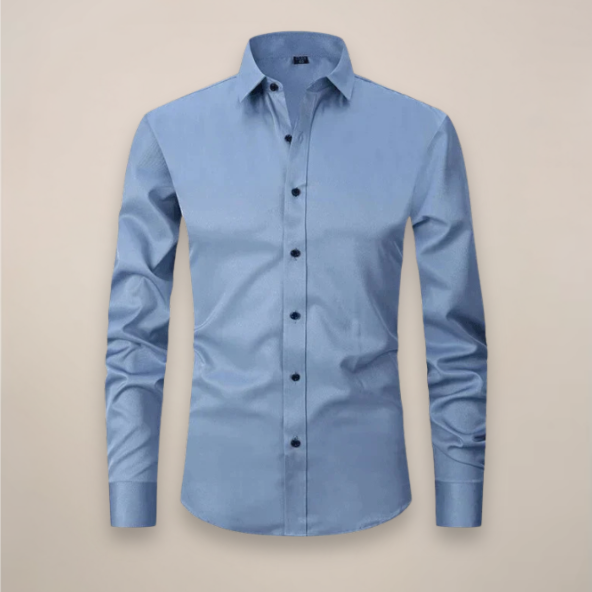 Camicia a maniche lunghe da uomo — taglio strutturato senza pieghe — formale