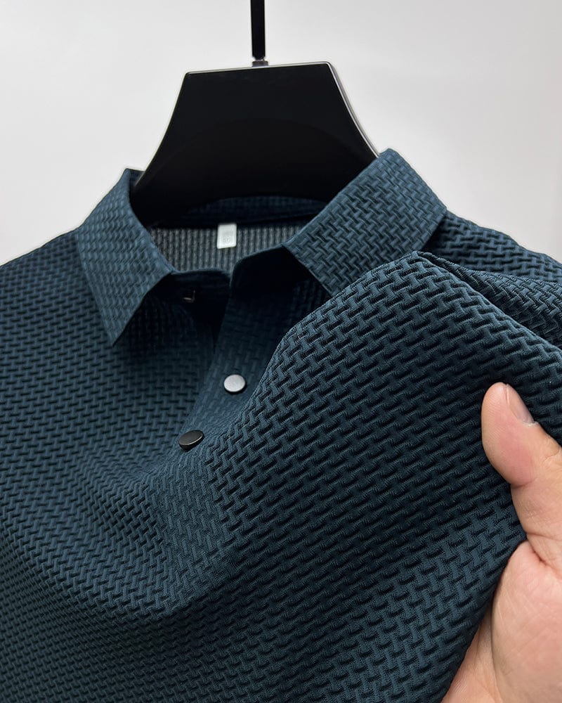 Polo de hombre con textura microestructurada y botones — business casual