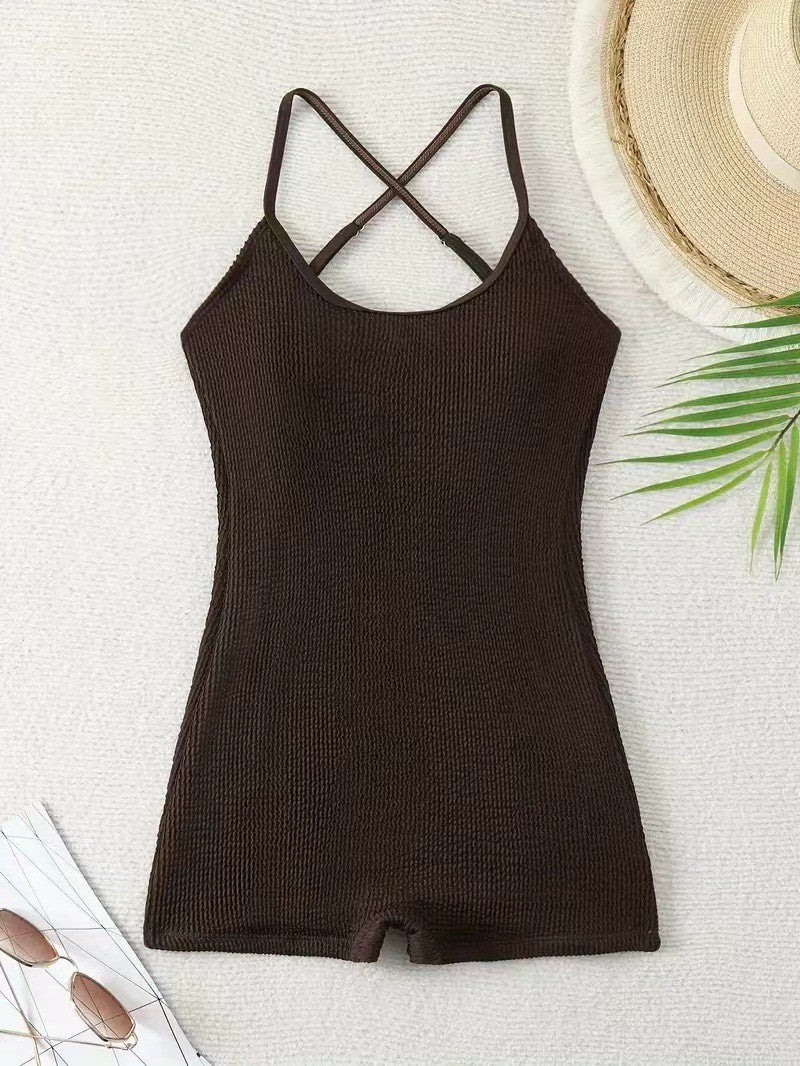 Bañador deportivo para mujer - corte de una pieza con tirantes - natación