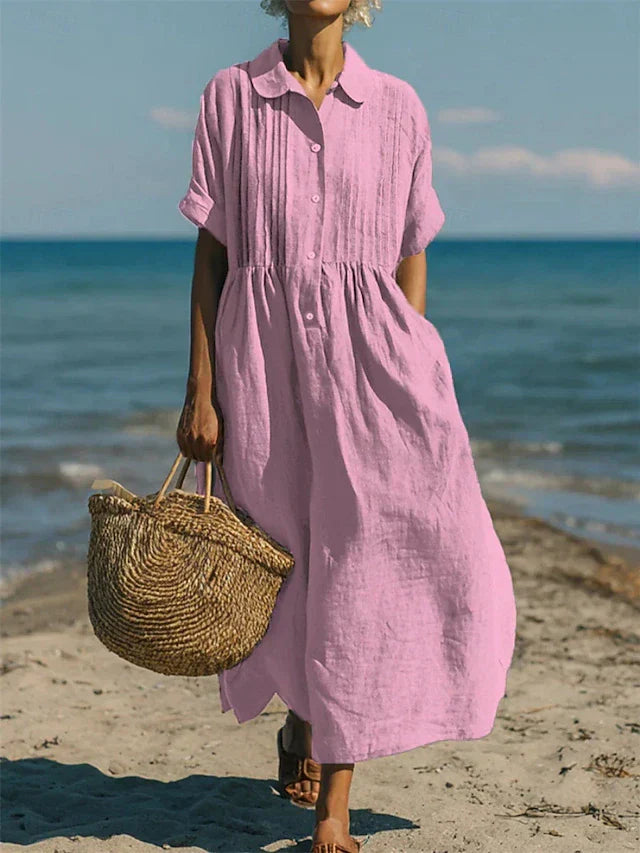 Rochie cămașă midi pentru femei, stil casual