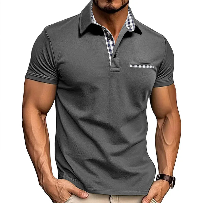Polo homme en coton avec poche avant classique