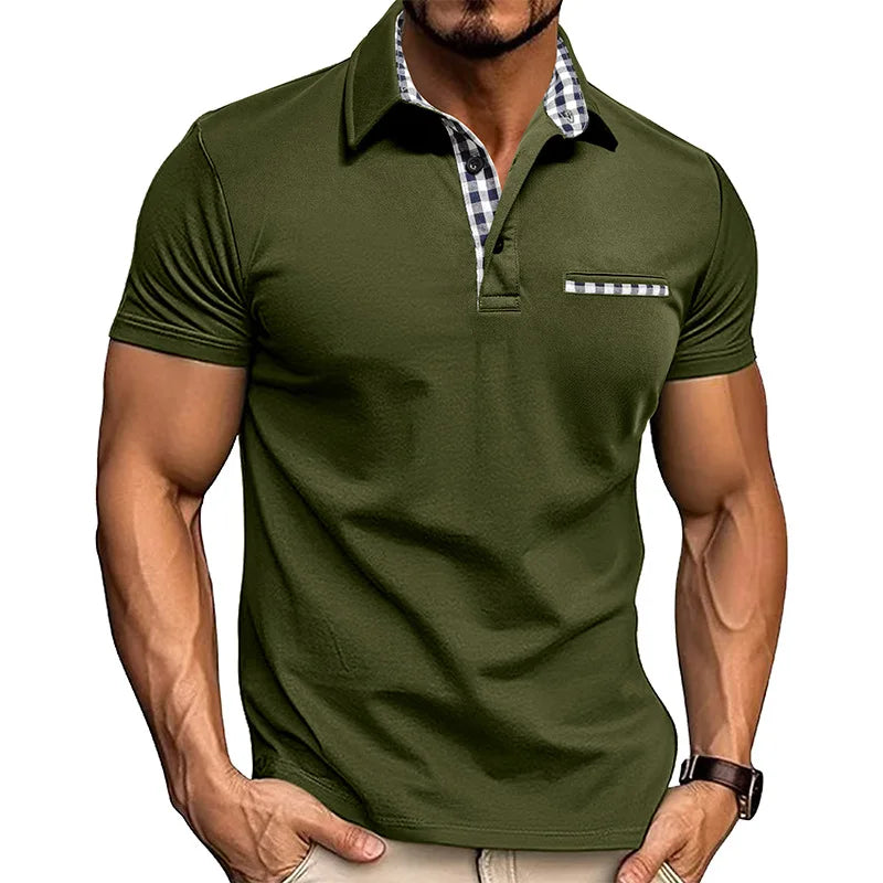 Polo homme en coton avec poche avant classique