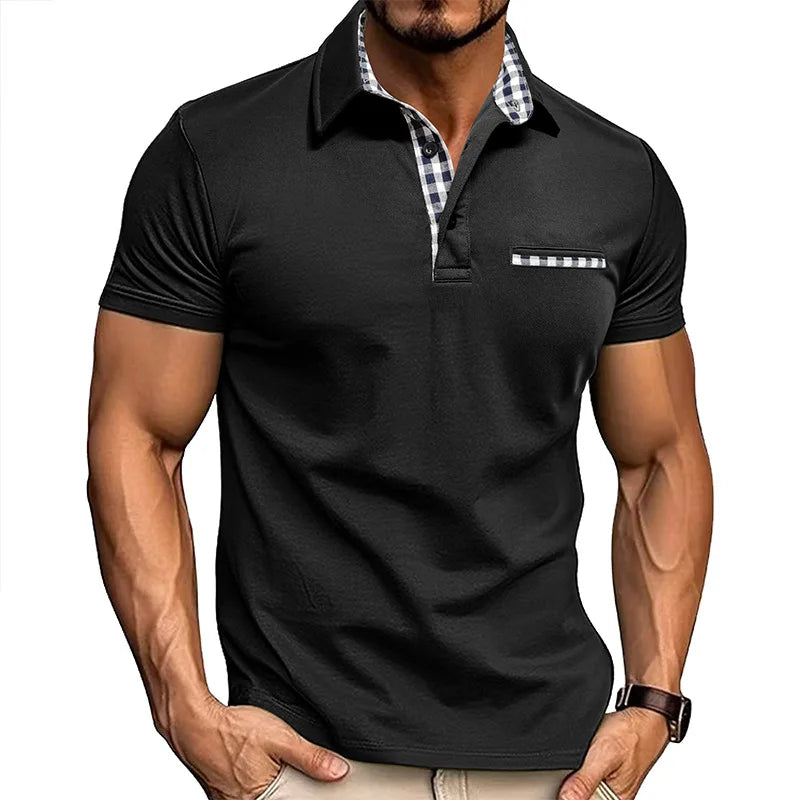 Polo homme en coton avec poche avant classique