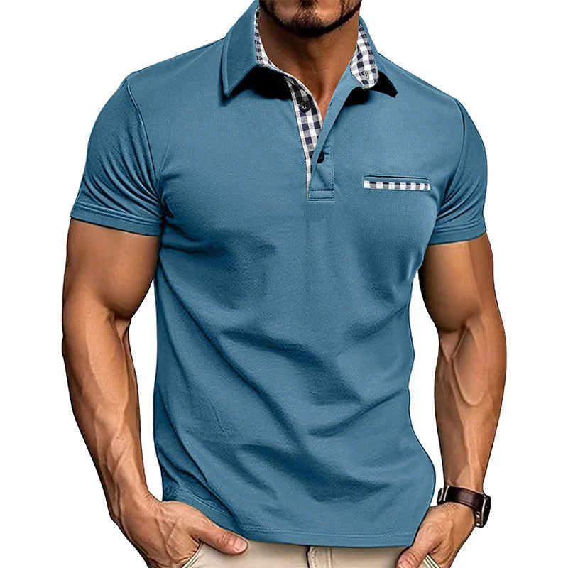 Polo homme en coton avec poche avant classique
