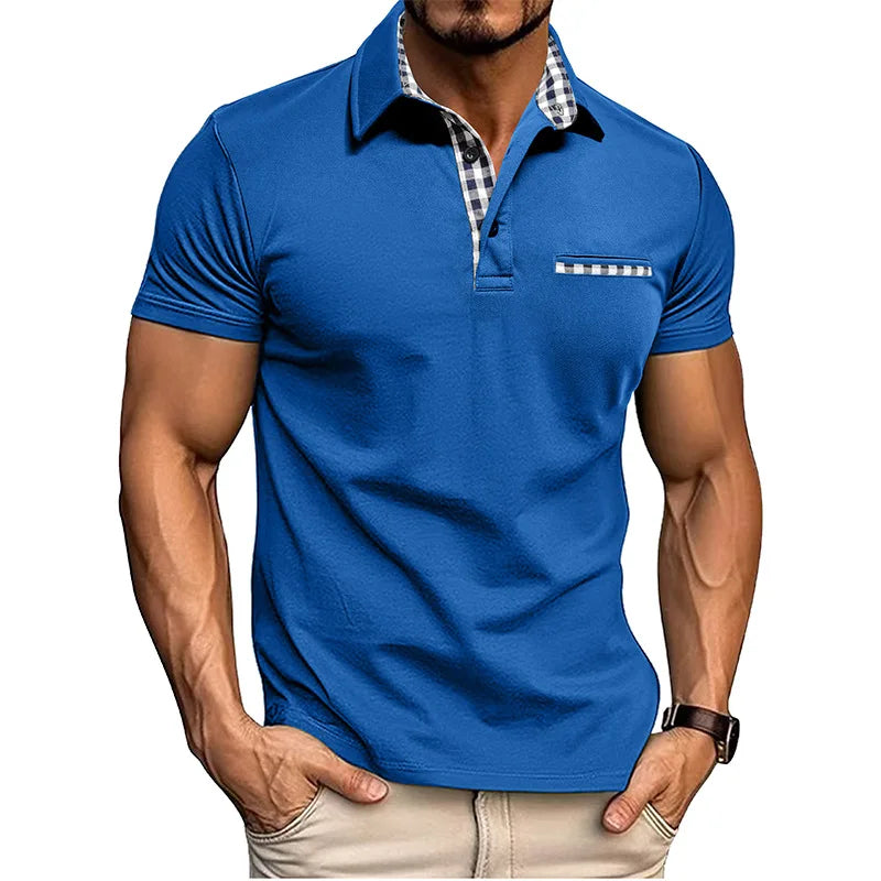 Polo homme en coton avec poche avant classique