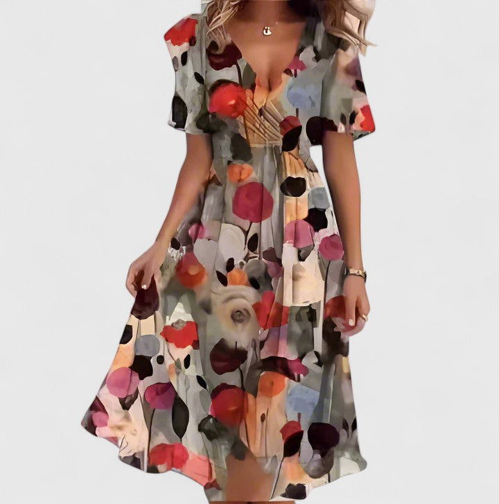 Robe courte évasée | robe fleurie pour occasions
