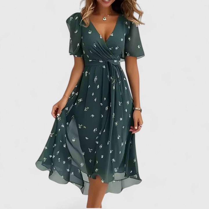 Robe courte évasée | robe fleurie pour occasions