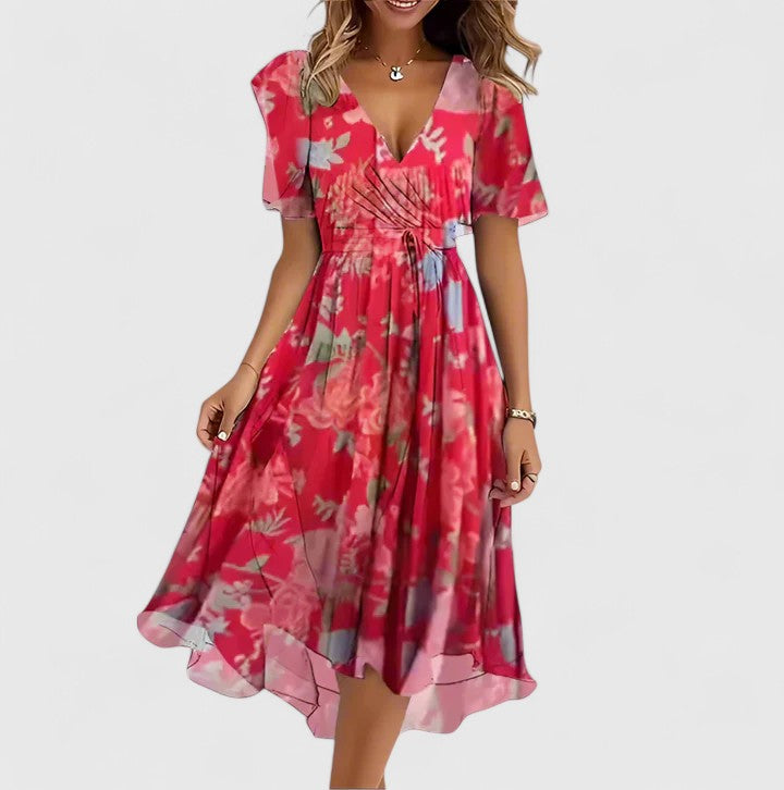 Robe courte évasée | robe fleurie pour occasions