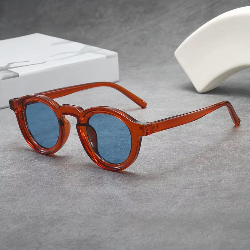Lunettes de soleil rondes rétro à petite monture, protection UV400, verres teintés unisexe