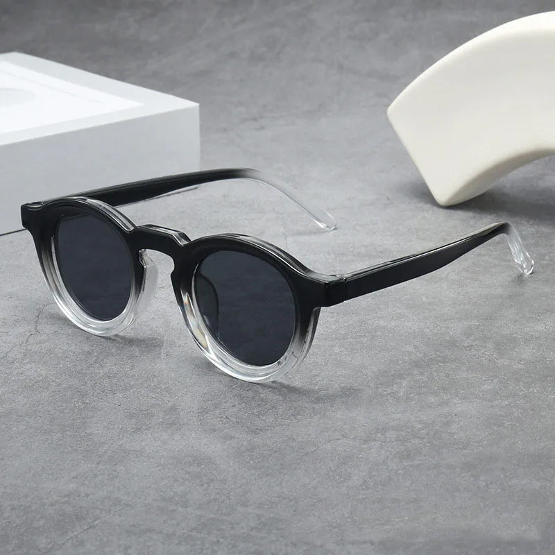 Lunettes de soleil rondes rétro à petite monture, protection UV400, verres teintés unisexe