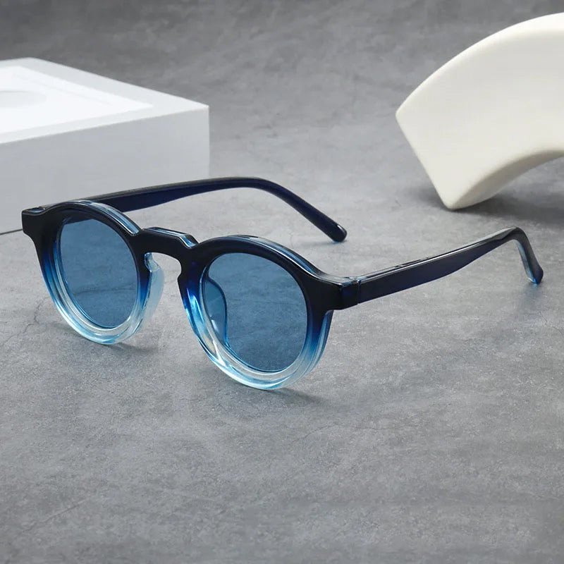 Lunettes de soleil rondes rétro à petite monture, protection UV400, verres teintés unisexe