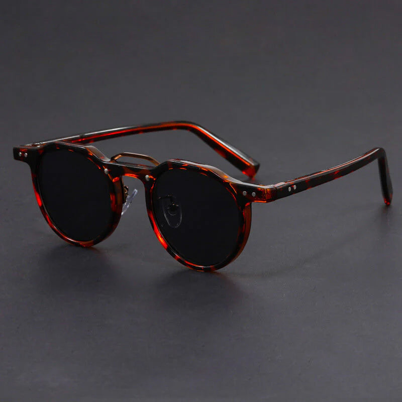 Ochelari de soare rotunzi vintage cu ramă metalică și protecție UV400 pentru adulți