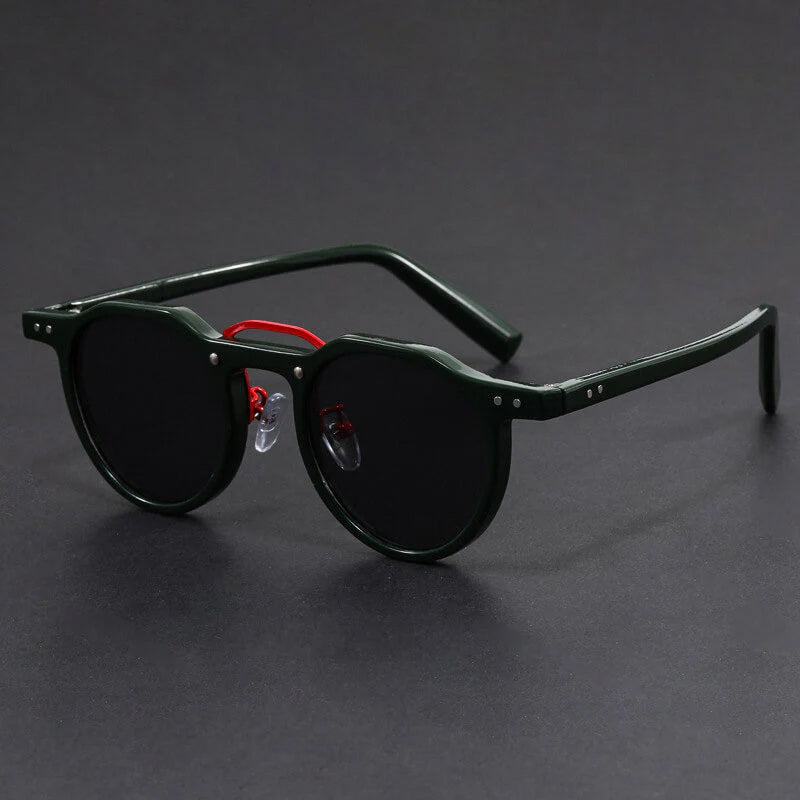 Ochelari de soare rotunzi vintage cu ramă metalică și protecție UV400 pentru adulți