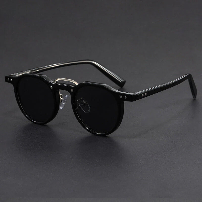 Ochelari de soare rotunzi vintage cu ramă metalică și protecție UV400 pentru adulți