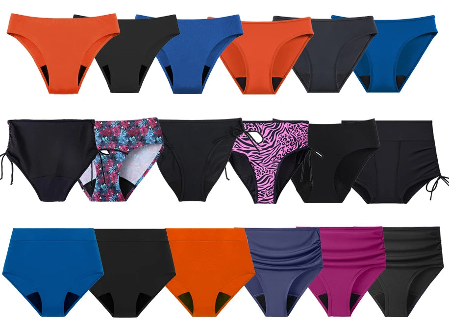 Maillot de bain menstruel pour femme à taille haute