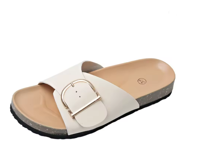 Sandales pour femme avec boucle ajustable et semelle en liège