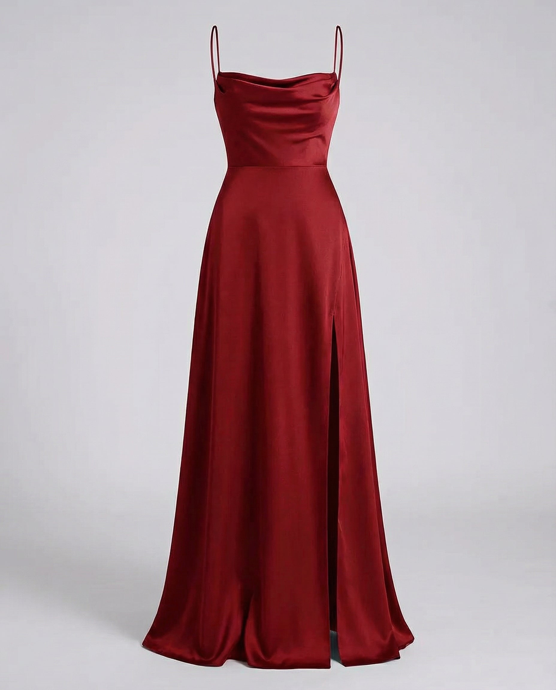 Robe en soie pour femme - décolleté drapé avec fente - gala