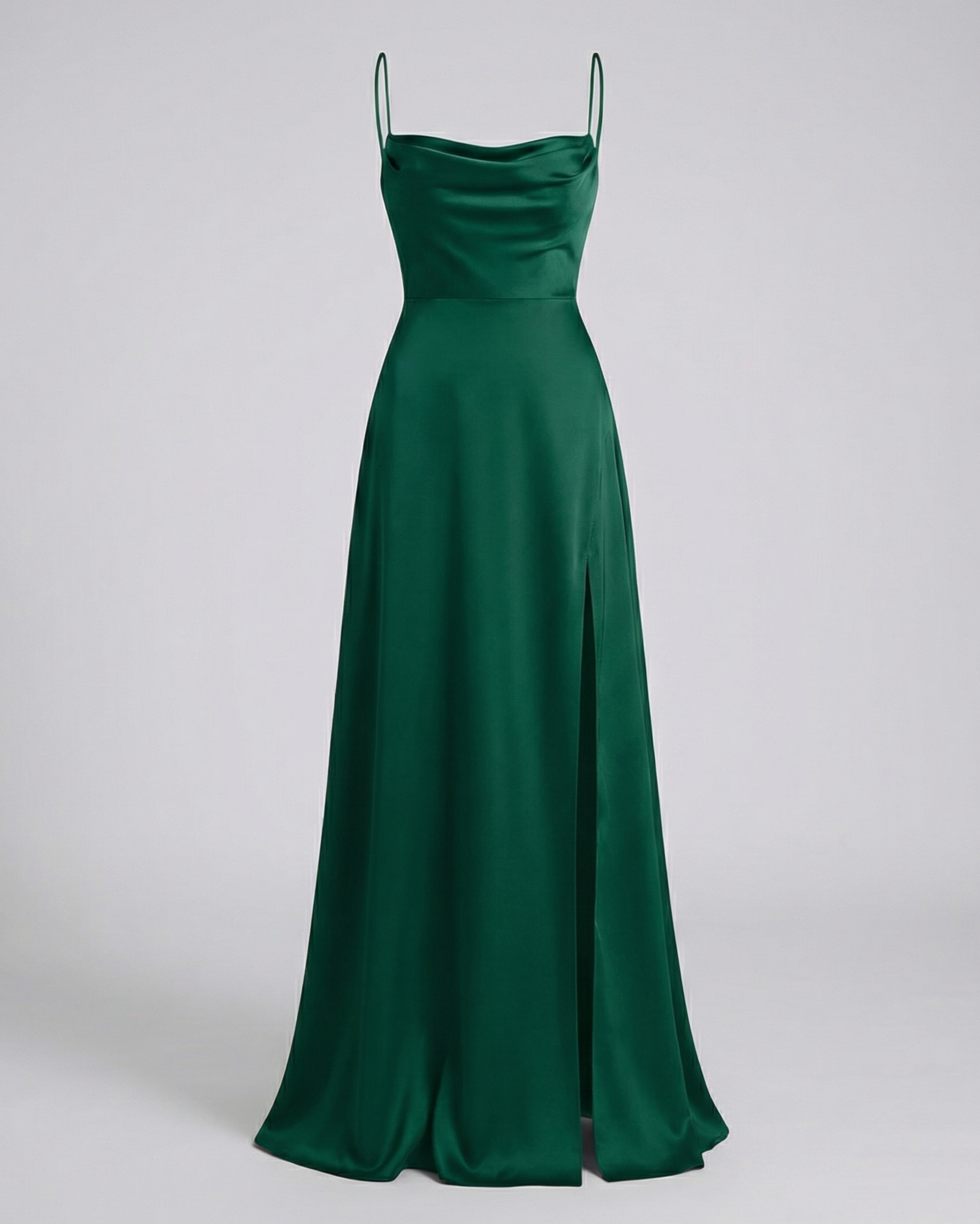 Robe en soie pour femme - décolleté drapé avec fente - gala